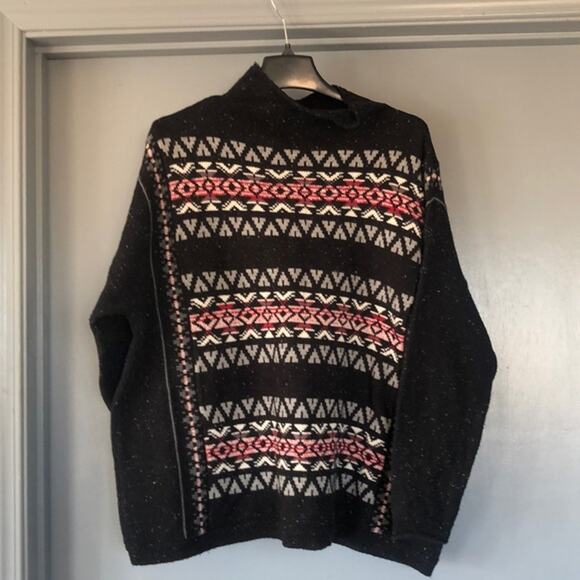 Chaps Womens Sz 2X Black Long Sleeved Sweater Mock Neck Pullover - Picture 1 of 7